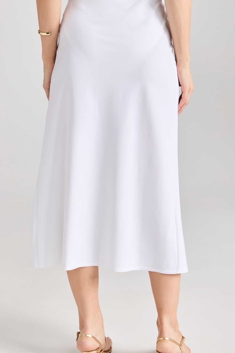 Tess Long Straight Skirt in White