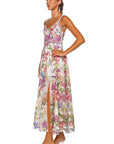 Iraso Long Dress in White Botanic