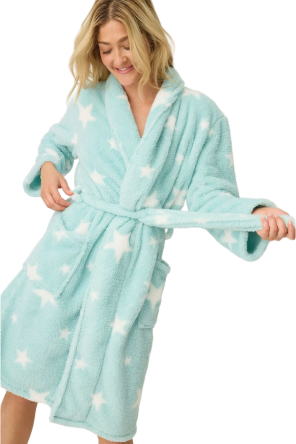 Let's Get Cozy Robe in Light Mint