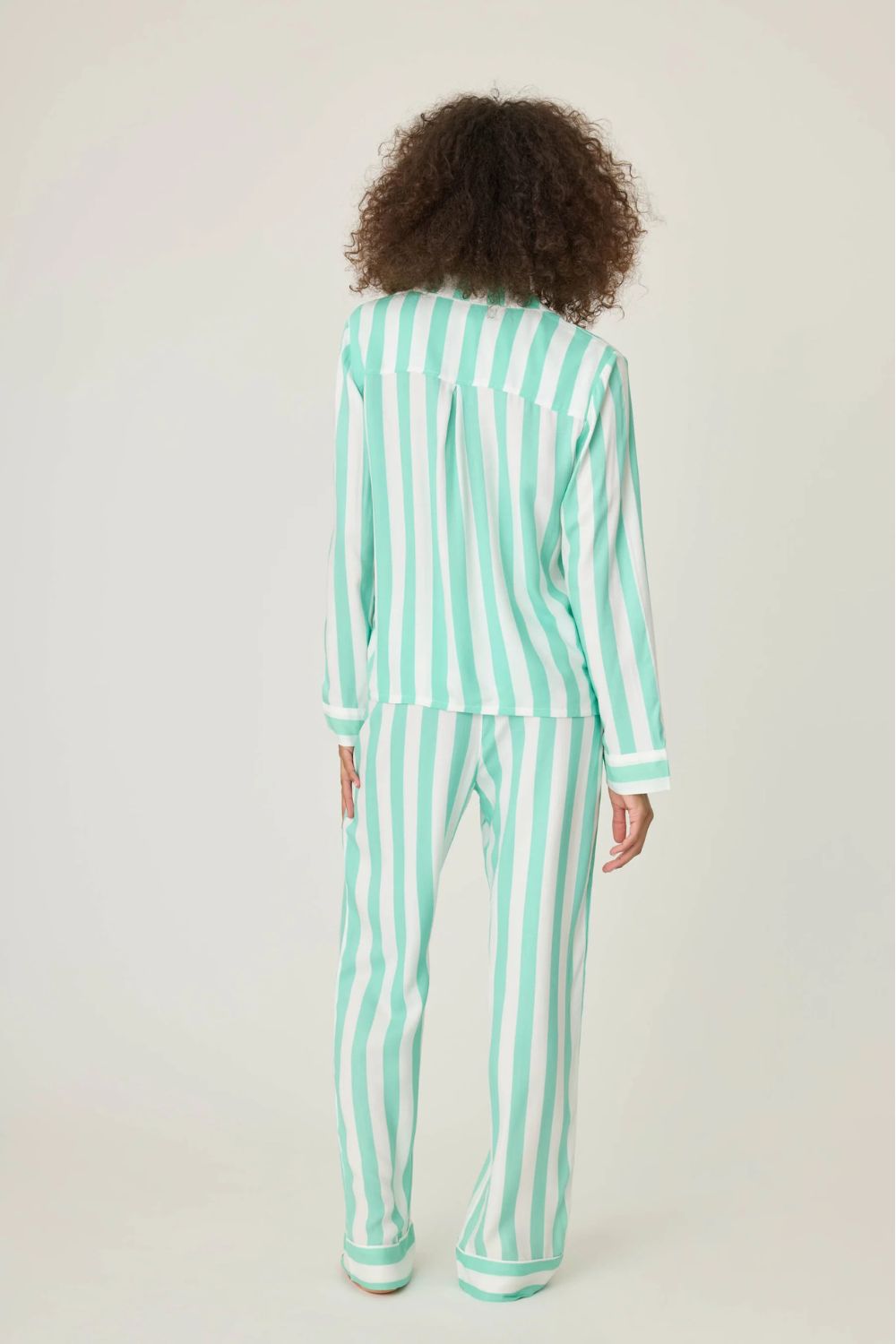 Farmer Stripe Long PJ Set in Ivory