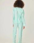 Farmer Stripe Long PJ Set in Ivory