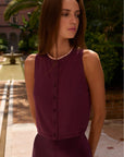 Dia Sweater Vest in Blackberry