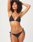 Black Triangle Rope Bikini Top and Triangle Bottom Set