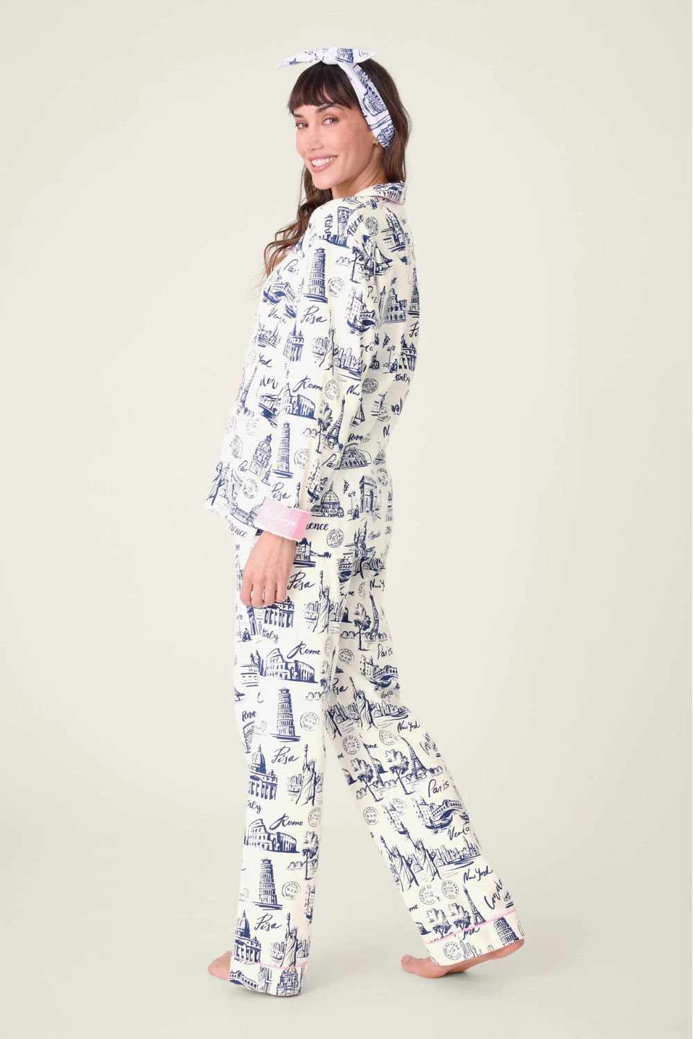 Bon Voyage Flannel Long PJ Set