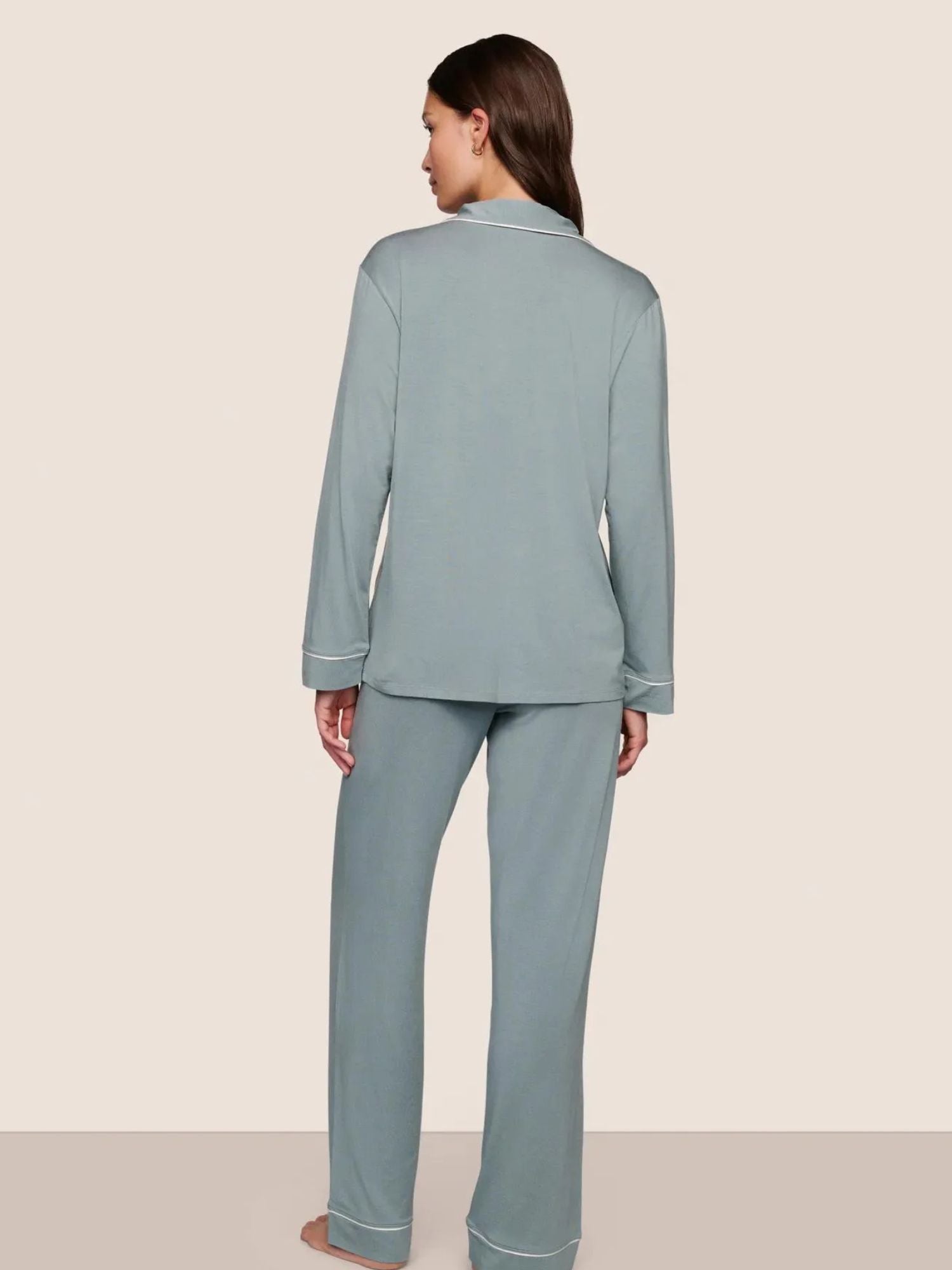 Gisele Long PJ Set in Lead/Ivory