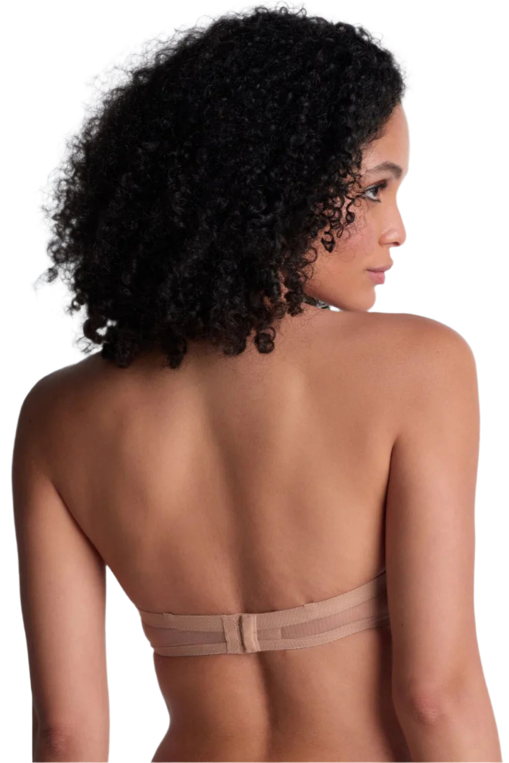 Plunging Bandeau Bra in Sand