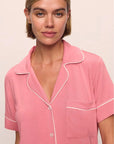 Gisele Relaxed Short PJ Set in Sunkissed Coral/Ivory