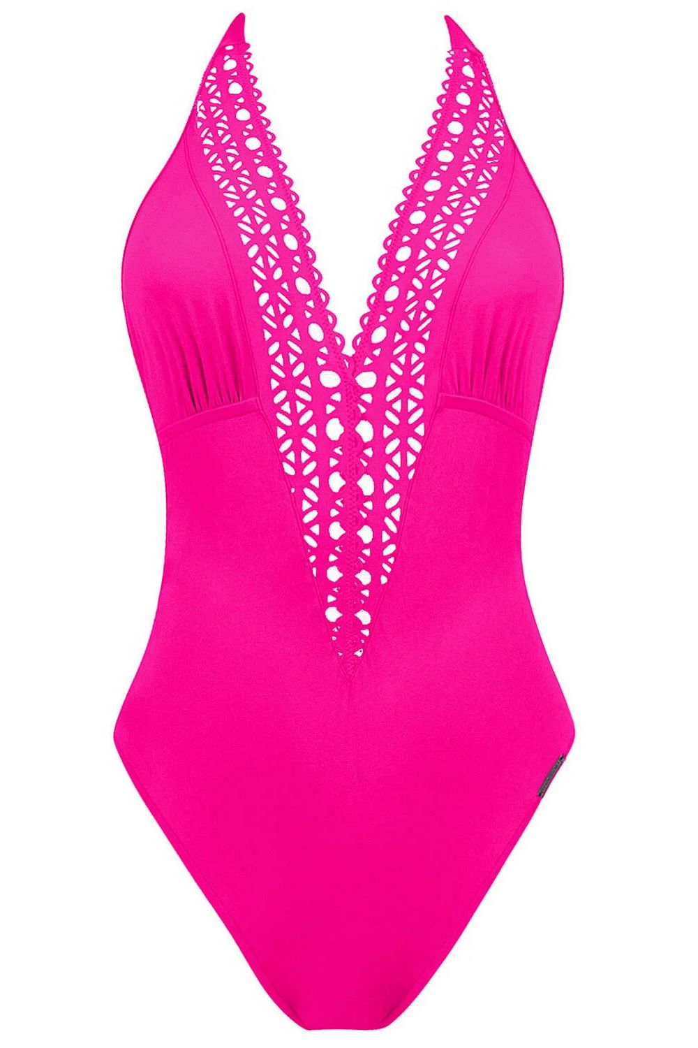 Ajourage Couture Non Wire Swimsuit Plunging Neckline in Fuchsia