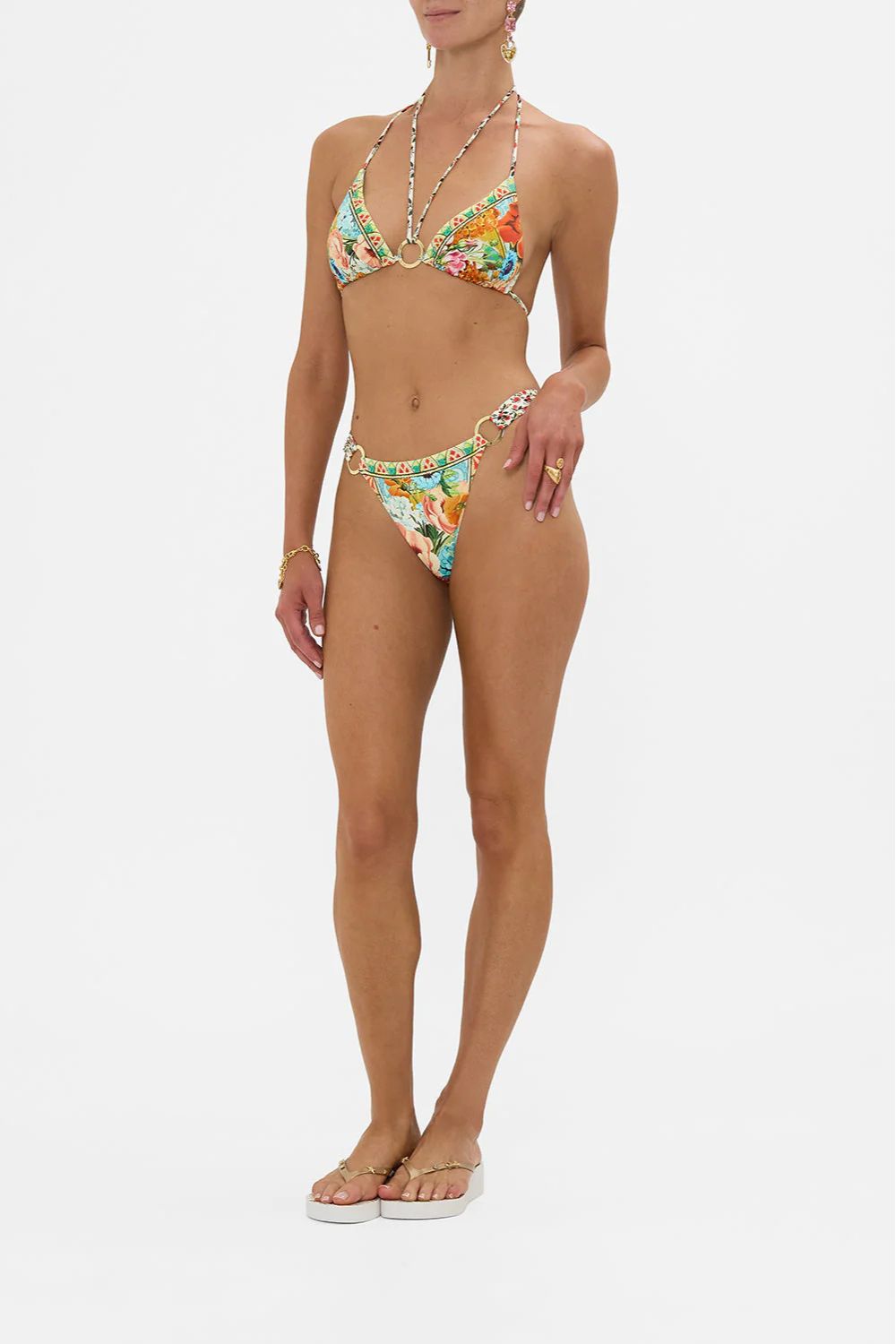 Ring Tri Multi Strap Bikini in Bathing Bombshell