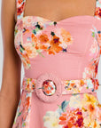 Saba Midi Dress in Peach Floral