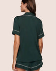 Gisele Relaxed Short PJ Set in Pine/Ivory