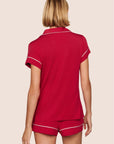 Gisele Shortie PJ Set in Holly Red/Ivory