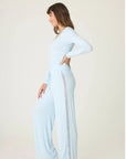 Long Sleeve Lacey PJ Set in Blue Haze