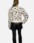 Knit Cardigan with Diamond Appliqué in Unica