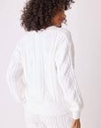 Cable Crew Long Sleeve and Pants Lounge Set In Ivory