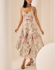 Iraso Long Dress in Cream Botanic