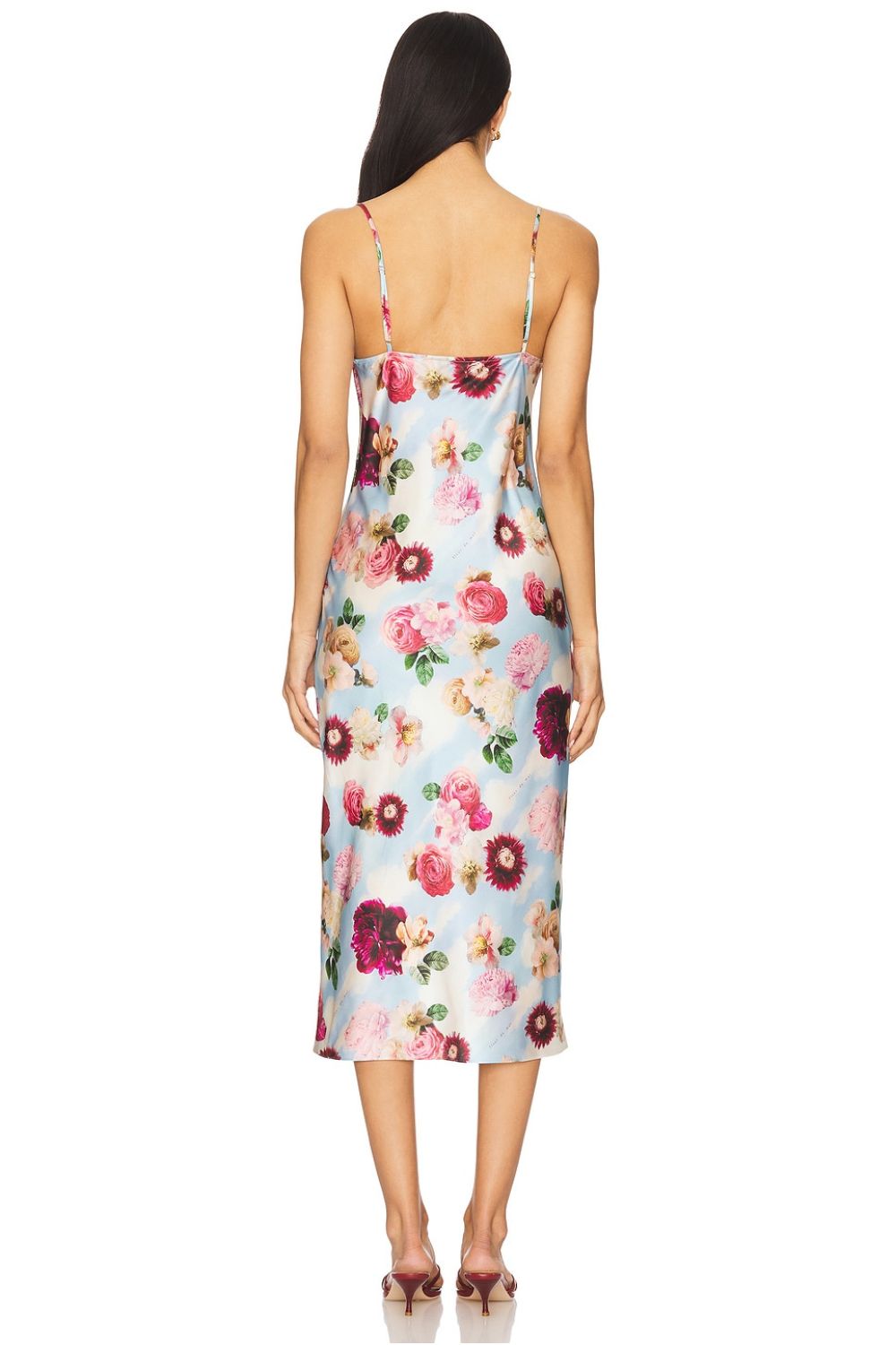 Cowl Neck Midi Slip Dress in Dreamy Floral