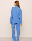 Gisele Long PJ Set in Cornflower Blue/White