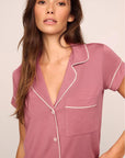Gisele Shortie PJ Set in Berry Blush/Ivory