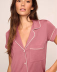 Gisele Shortie PJ Set in Berry Blush/Ivory