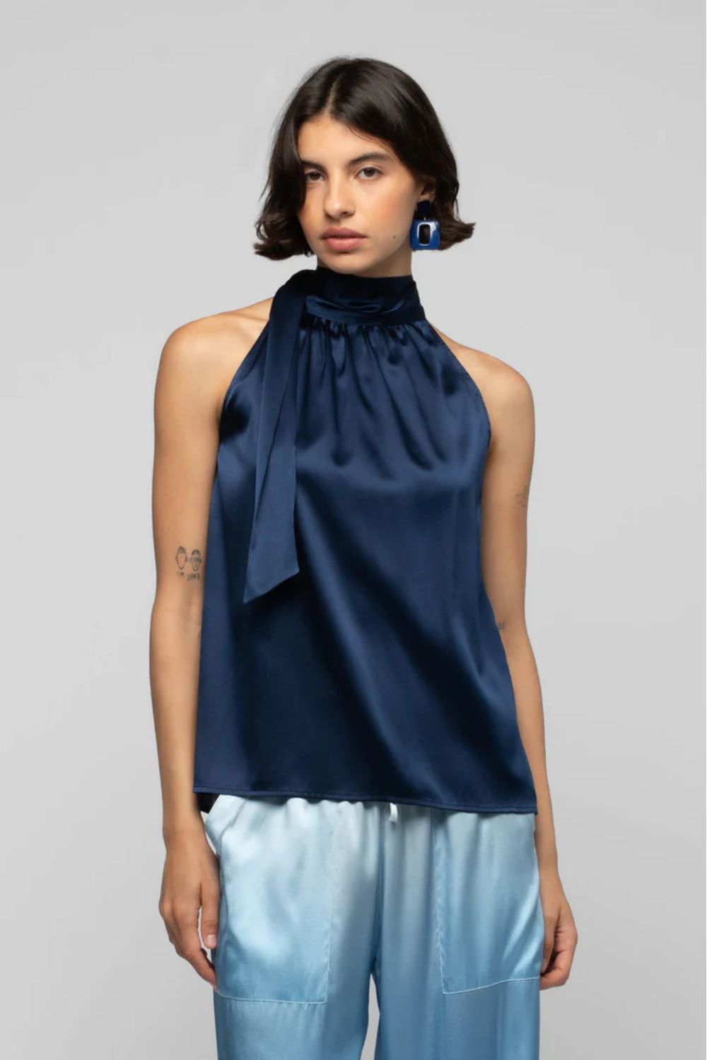 Halterneck Silk Top