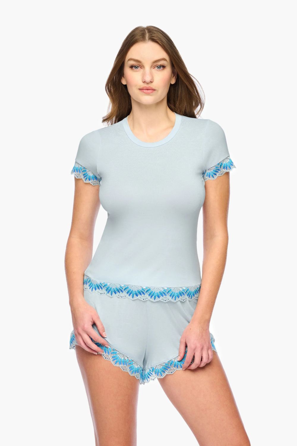 Amalia Cap Sleeve Tee and Short PJ Set in Fontana