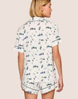 Gisele Shortie Printed PJ Set in Ski Chalet Ivory/Pine