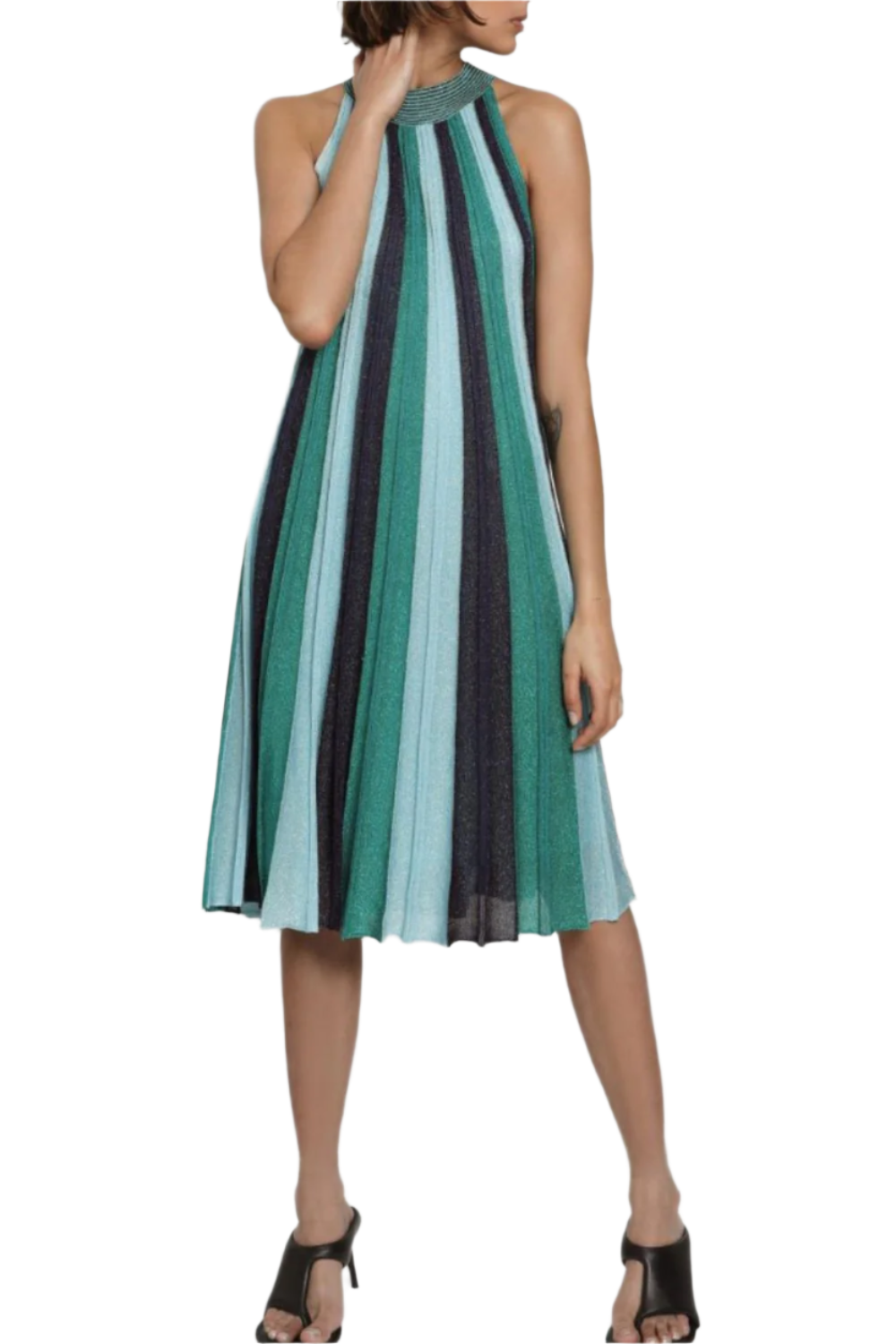 Gala Collar Pleated Dress