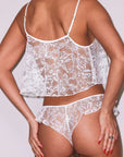 Jasmine Lace Cami & Flutter Panty Set in Ivory