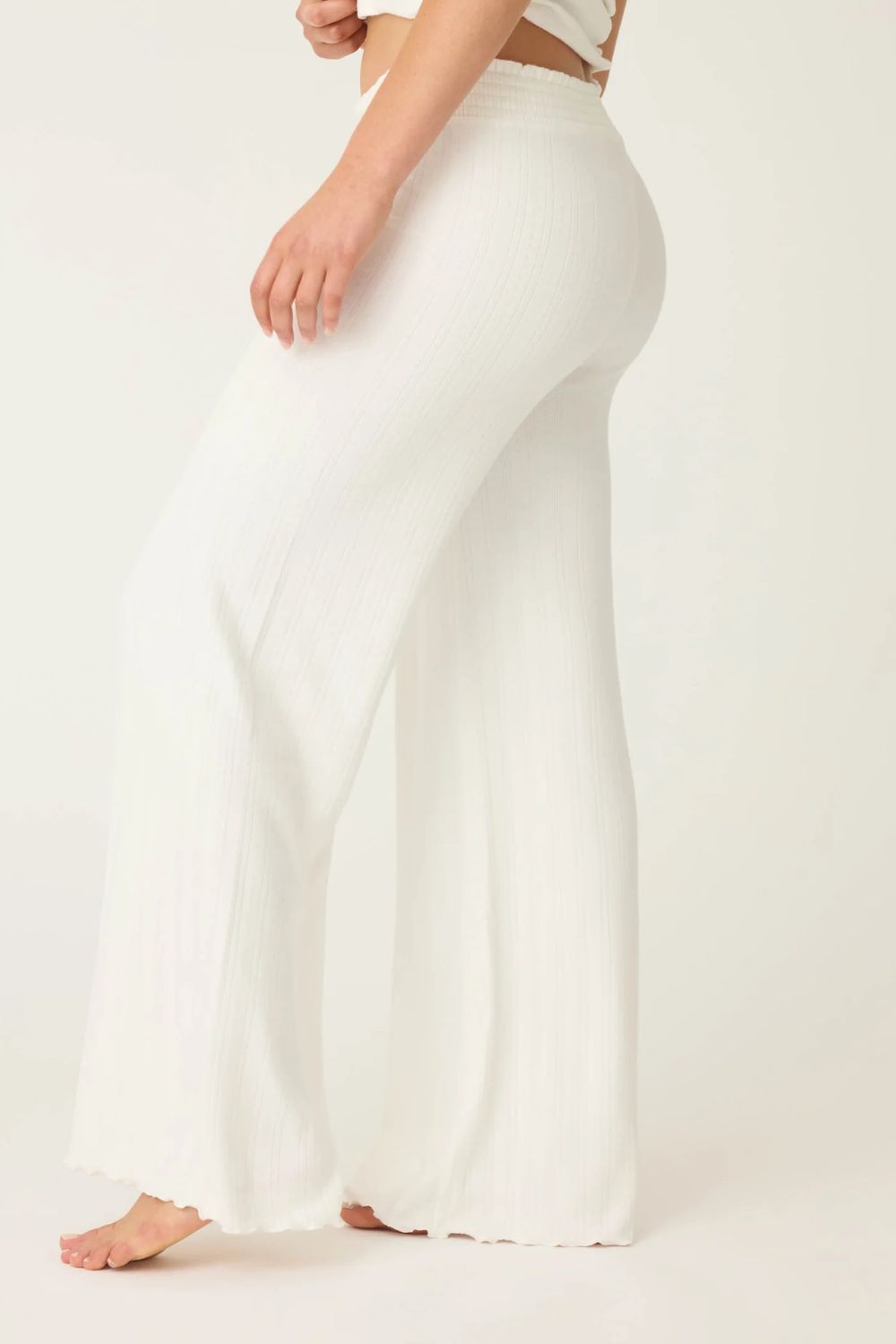 Pointelle Long PJ Set in Ivory