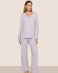 Gisele Long PJ Set in Thistle/Ivory