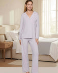 Gisele Long PJ Set in Thistle/Ivory