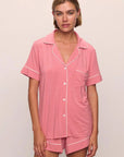 Gisele Relaxed Short PJ Set in Sunkissed Coral/Ivory