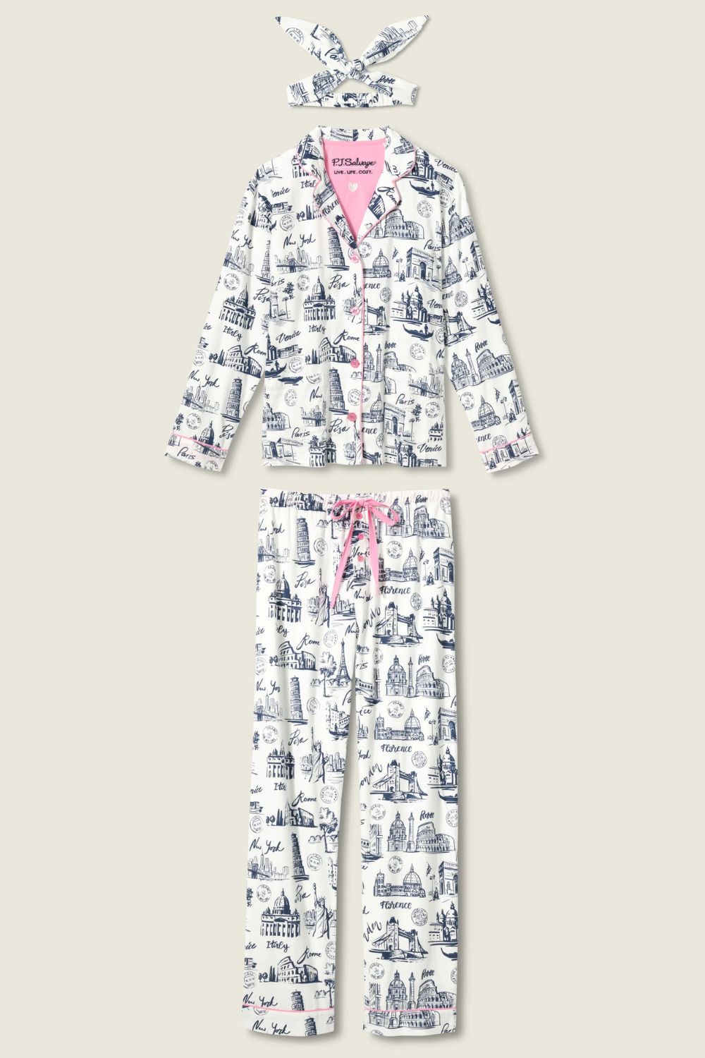 Bon Voyage Flannel Long PJ Set