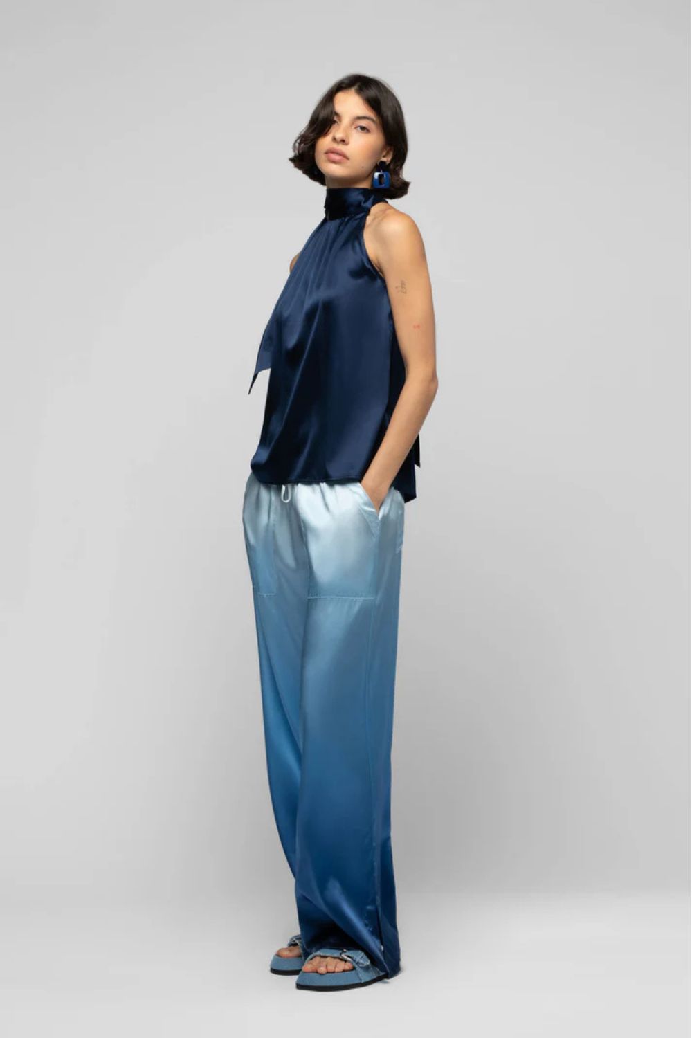 Halterneck Silk Top