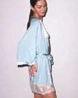 Juliet Lace Robę in Frosted Mint