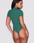 Rib Polo Bodysuit in Lucky