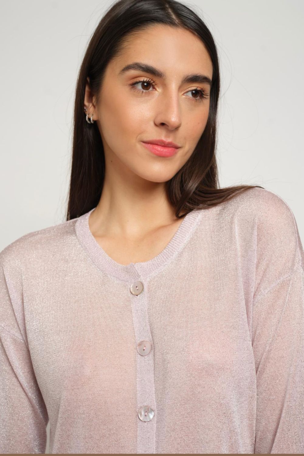 Gala Short Cardigan in Powdery Pink