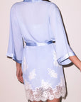 Lace Applique Robe in Cloud