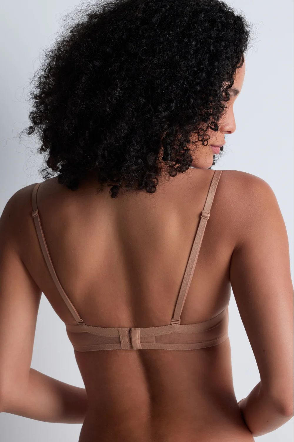 Plunging Bandeau Bra in Sand