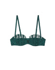 Rose Logo Embroidery Balconette Bra in Evergreen