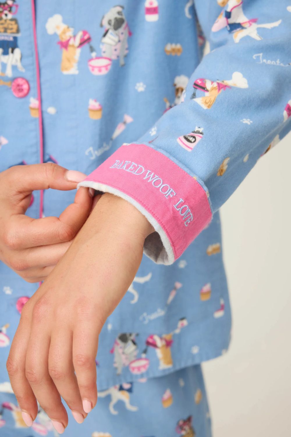 Baked Woof Love Flannel Long PJ Set