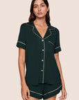 Gisele Relaxed Short PJ Set in Pine/Ivory