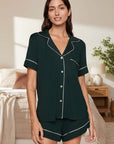 Gisele Relaxed Short PJ Set in Pine/Ivory