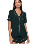 Gisele Relaxed Short PJ Set in Pine/Ivory
