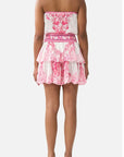 Shirred Waist Mini Dress in Livin La Vida Rosa