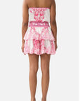 Shirred Waist Mini Dress in Livin La Vida Rosa