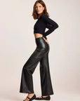 Faux Leather Wide Leg Pant