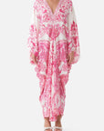 T Shape Long Kaftan in Livin La Vida Rosa