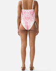 Ruched Cup Underwire One-Piece Swimsuit in Livin La Vida Rosa